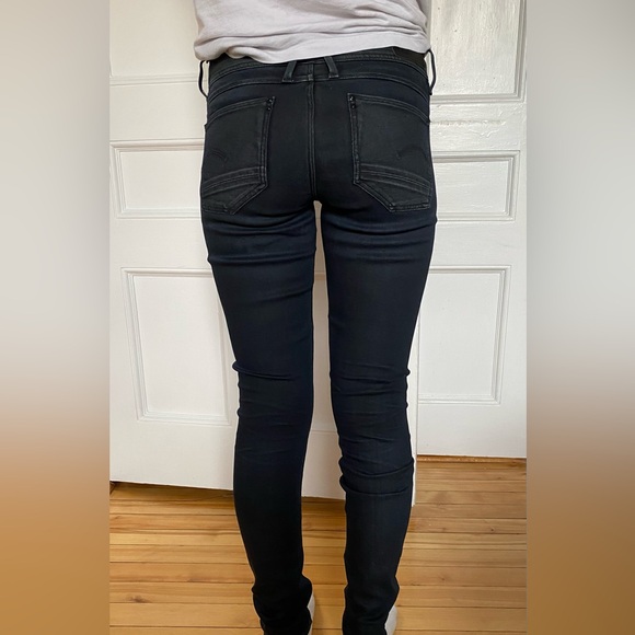 G-Star Raw Lynn Mid Zip-Pocket Skinny jeans in black. W26 x L32 - Picture 1 of 7